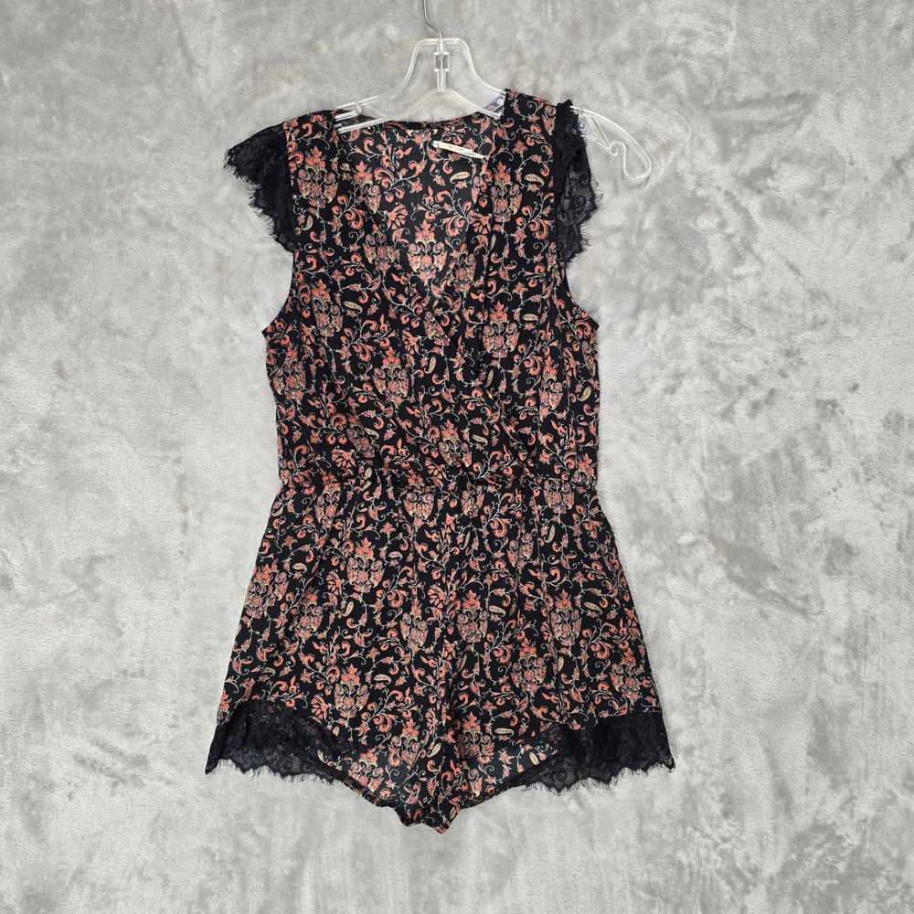 Urban Outfitters‎ Paisley Lace Trim Romper Floral Small Ethereal Whisigoth Chic